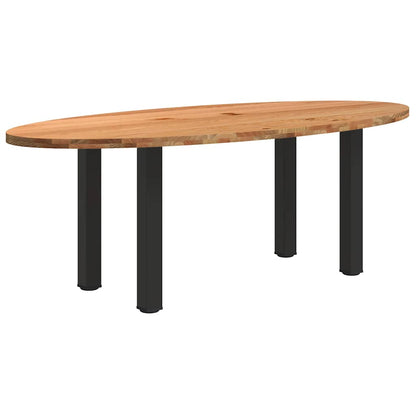 Table à manger 220x100x74 cm bois de chêne massif ovale