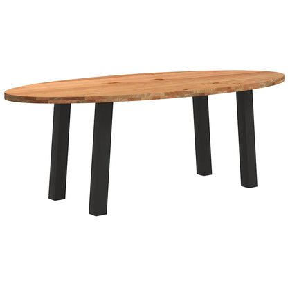 Table à manger 220x100x74 cm bois de chêne massif ovale