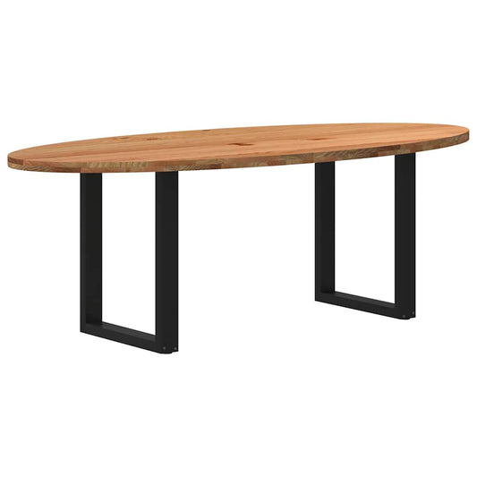 Table à manger 220x100x74 cm bois de chêne massif ovale