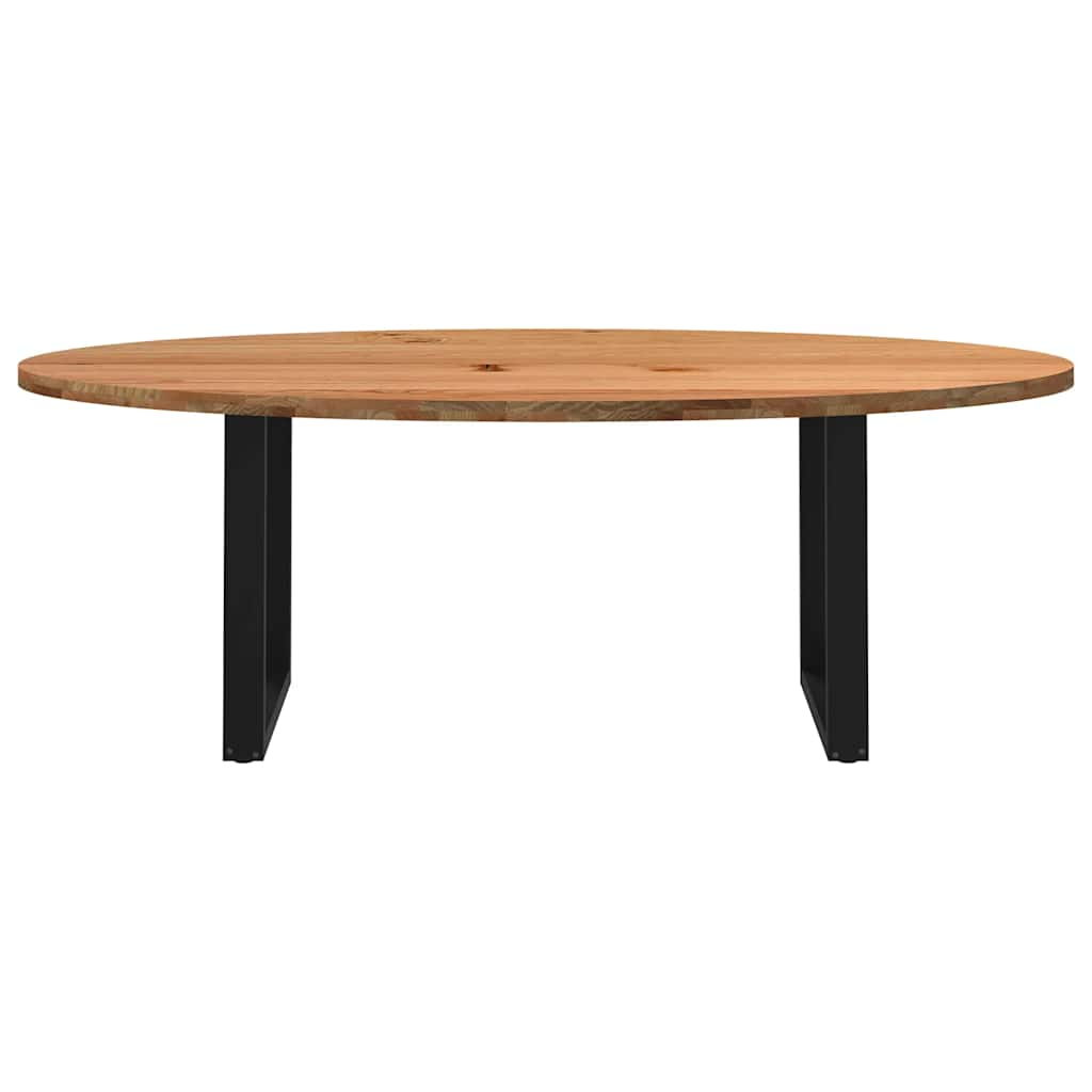 Table à manger 220x100x74 cm bois de chêne massif ovale