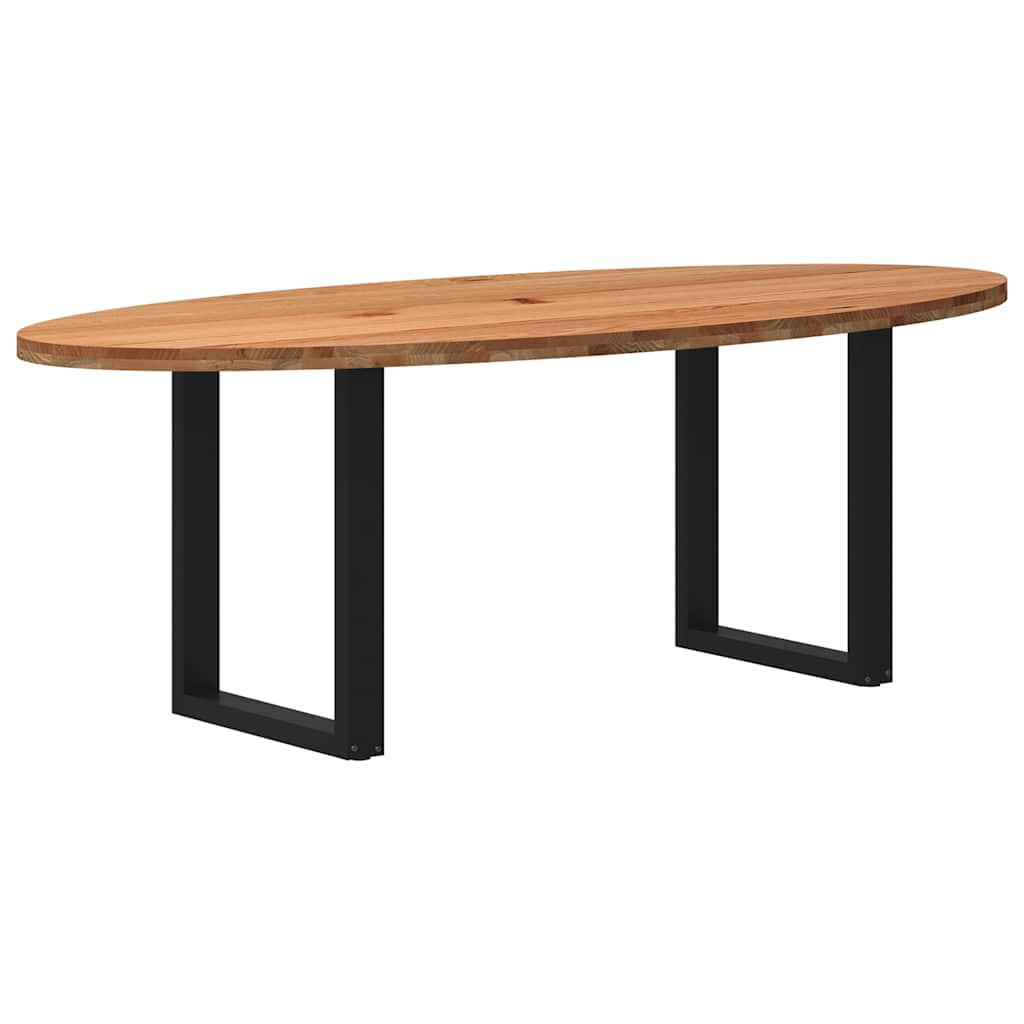 Table à manger 220x100x74 cm bois de chêne massif ovale