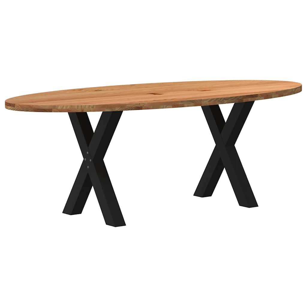 Table à manger 220x100x74 cm bois de chêne massif ovale