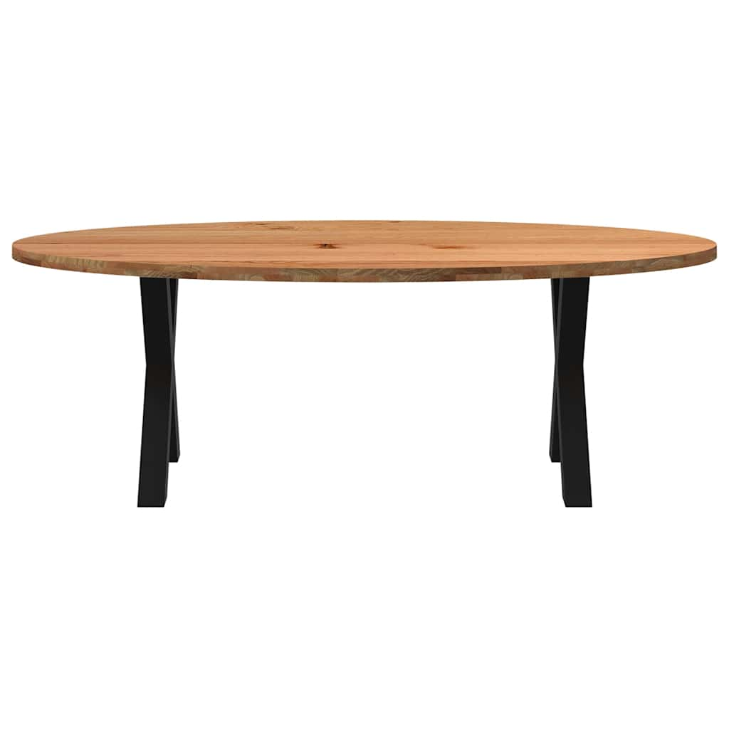 Table à manger 220x100x74 cm bois de chêne massif ovale