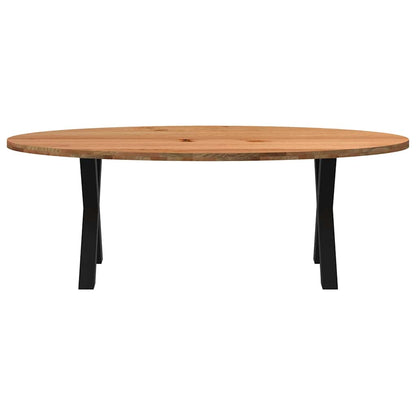 Table à manger 220x100x74 cm bois de chêne massif ovale