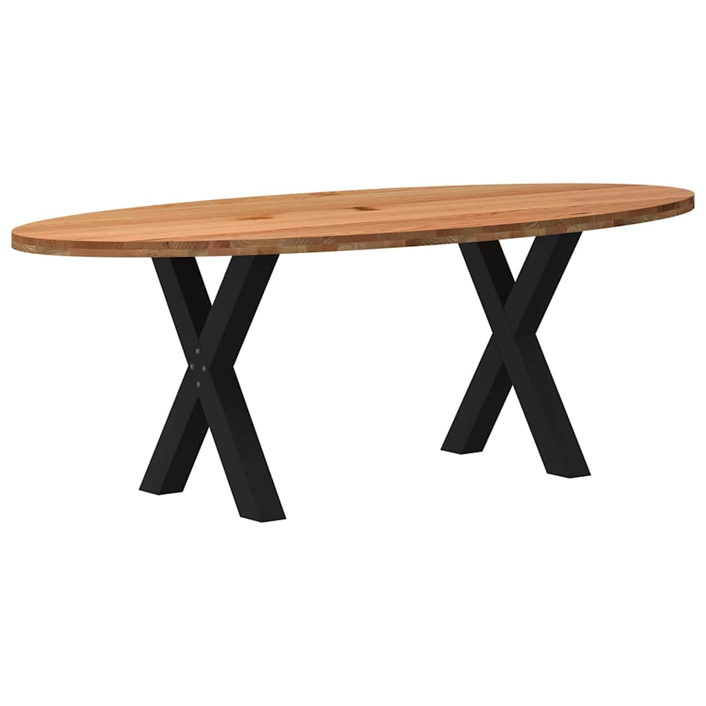 Table à manger 220x100x74 cm bois de chêne massif ovale