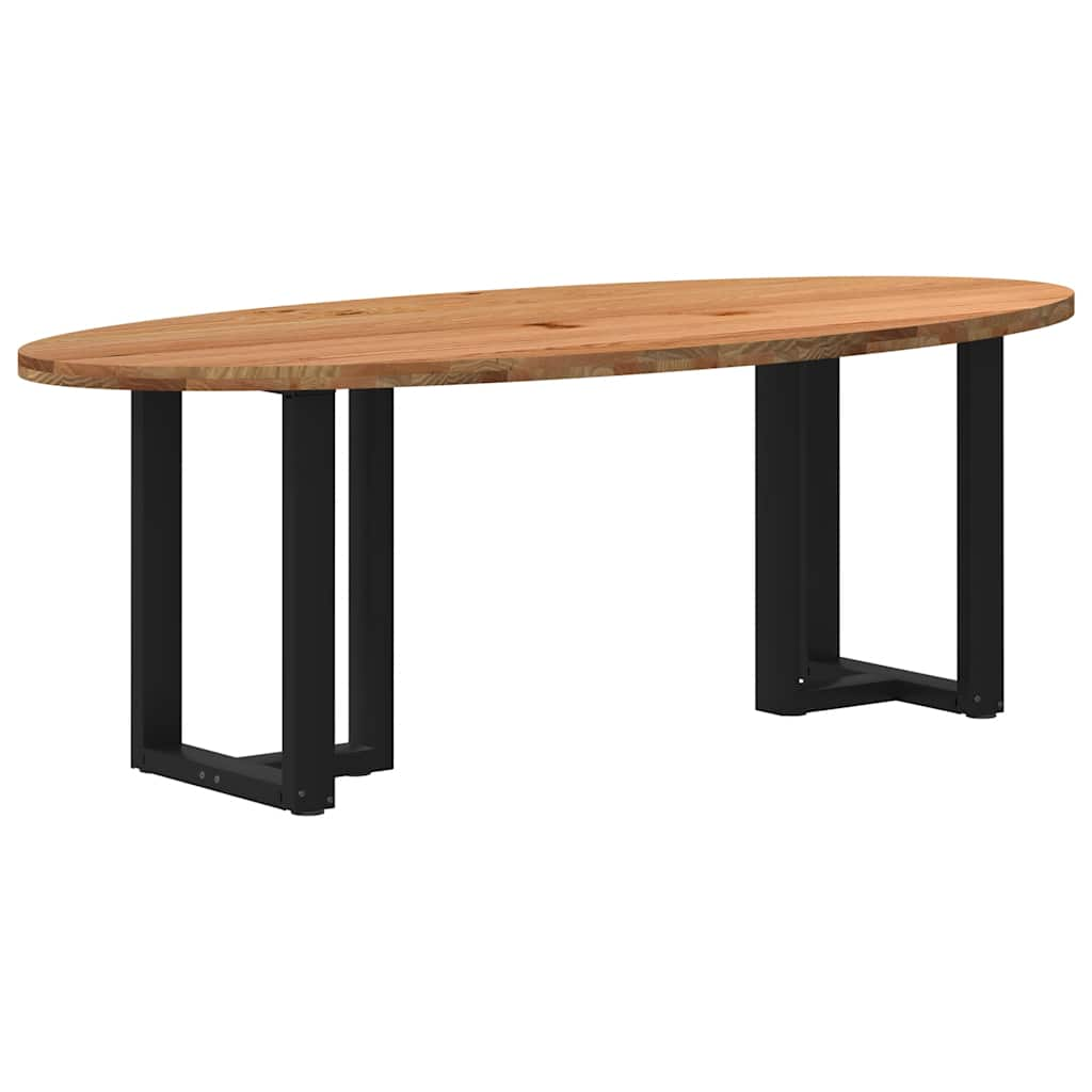 Table à manger 220x100x74 cm bois de chêne massif ovale