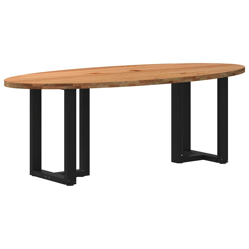 Table à manger 220x100x74 cm bois de chêne massif ovale