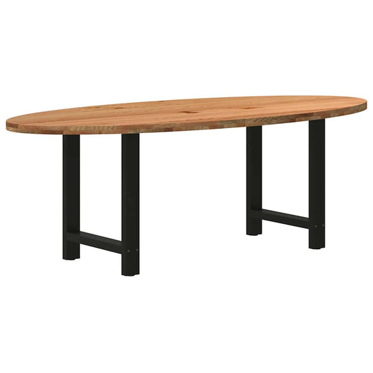 Table à manger 220x100x74 cm bois de chêne massif ovale