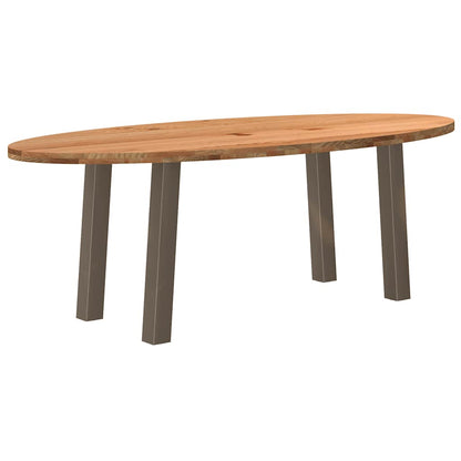 Table à manger 220x100x74 cm bois de chêne massif ovale