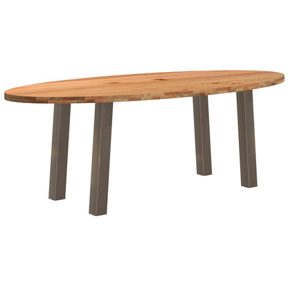 Table à manger 220x100x74 cm bois de chêne massif ovale