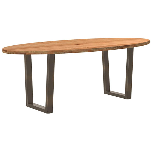 Table à manger 220x100x74 cm bois de chêne massif ovale