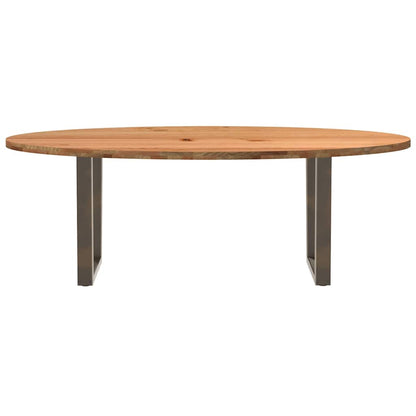 Table à manger 220x100x74 cm bois de chêne massif ovale