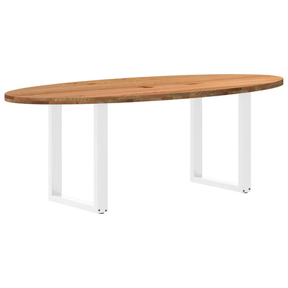 Table à manger 220x100x74 cm bois de chêne massif ovale