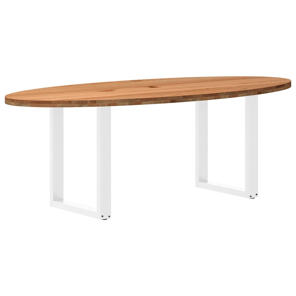 Table à manger 220x100x74 cm bois de chêne massif ovale