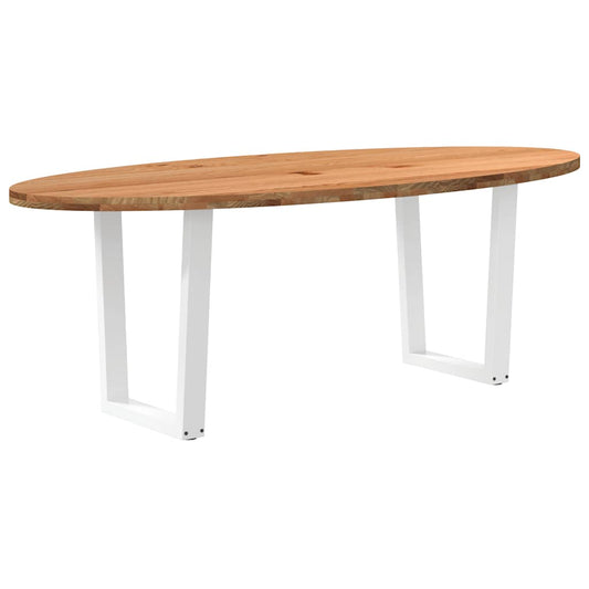 Table à manger 220x100x74 cm bois de chêne massif ovale