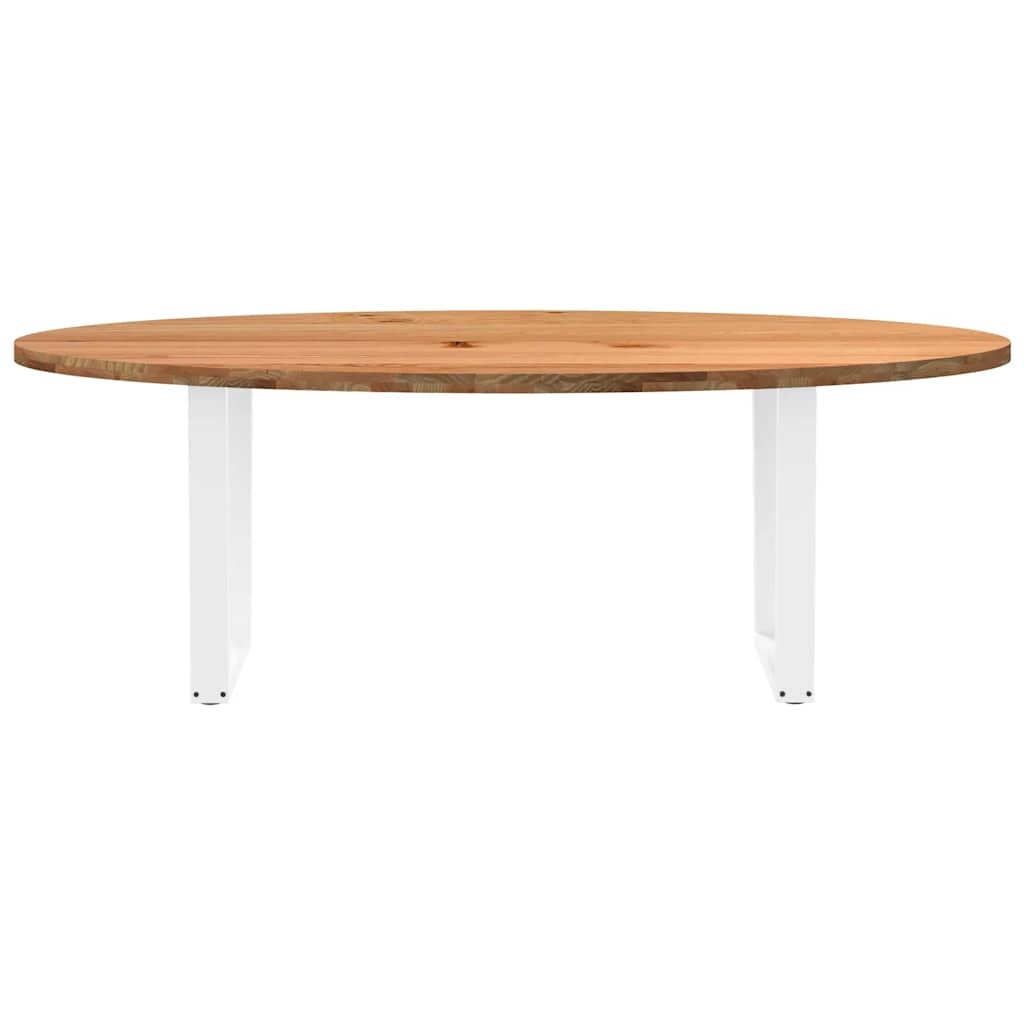 Table à manger 220x100x74 cm bois de chêne massif ovale