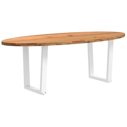 Table à manger 220x100x74 cm bois de chêne massif ovale