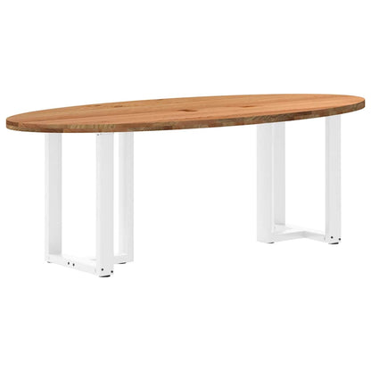 Table à manger 220x100x74 cm bois de chêne massif ovale