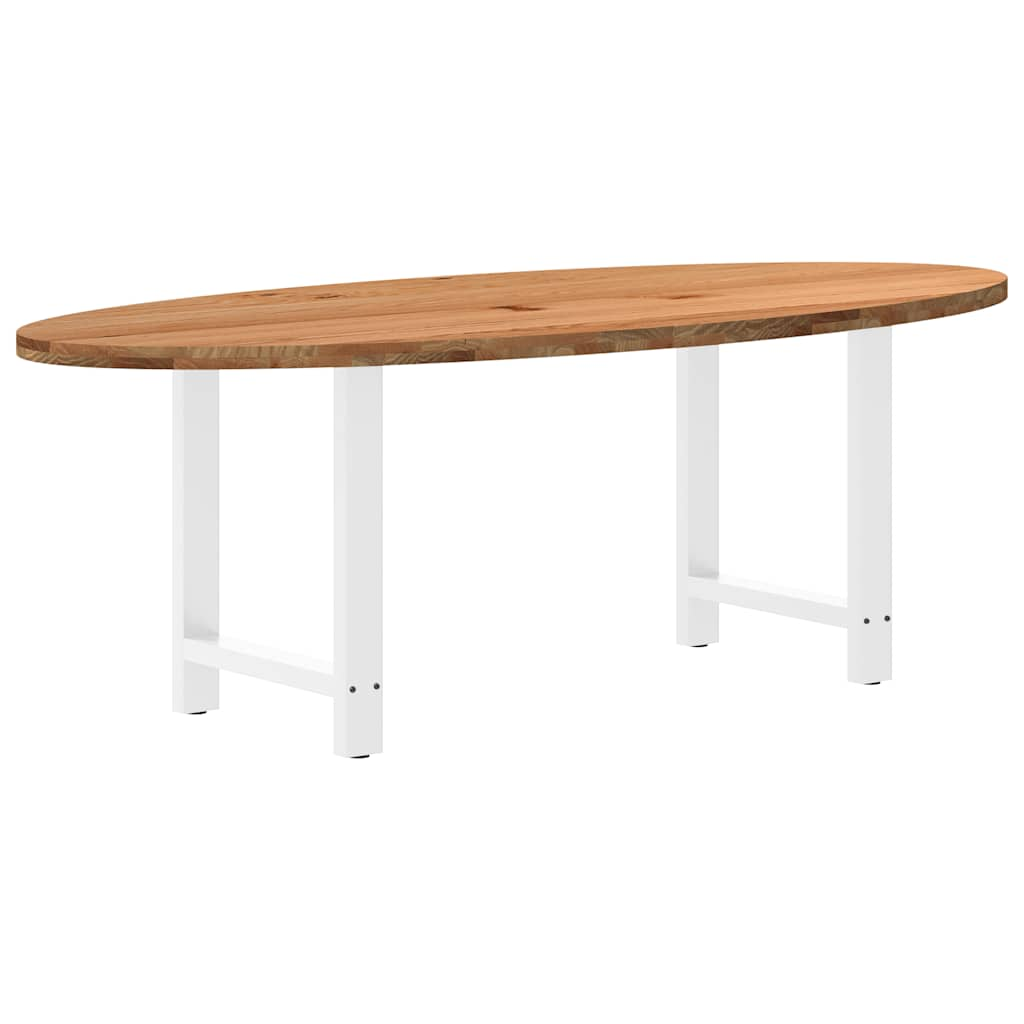 Table à manger 220x100x74 cm bois de chêne massif ovale