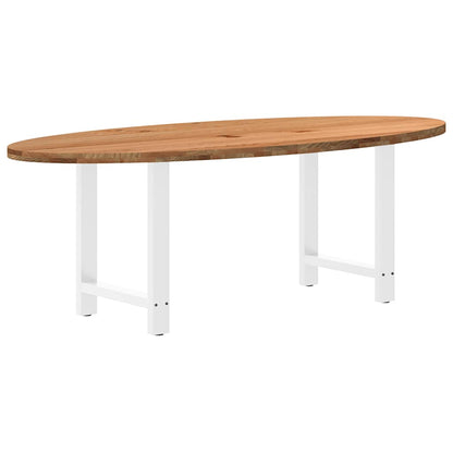 Table à manger 220x100x74 cm bois de chêne massif ovale