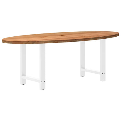 Table à manger 220x100x74 cm bois de chêne massif ovale