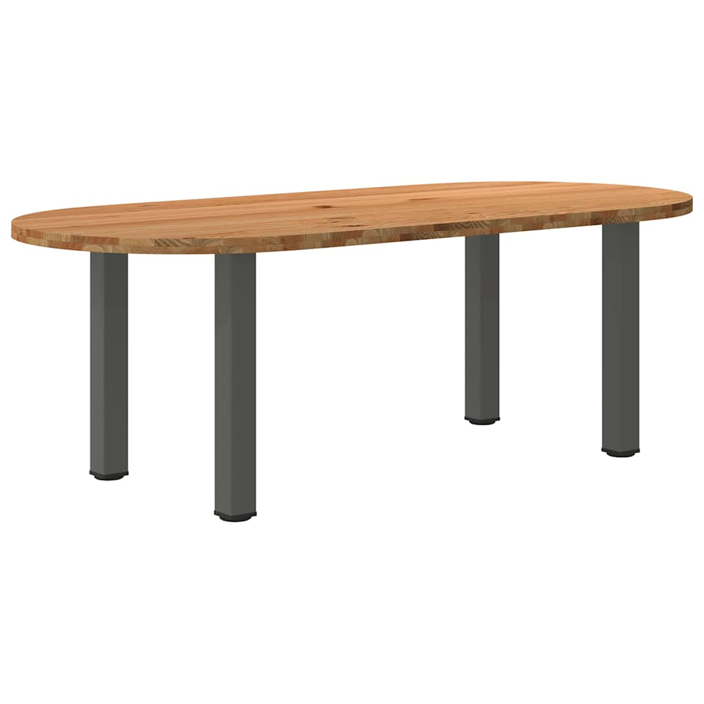 Table à manger 220x100x74 cm bois de chêne massif ovale