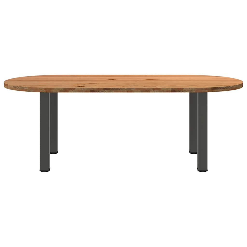 Table à manger 220x100x74 cm bois de chêne massif ovale