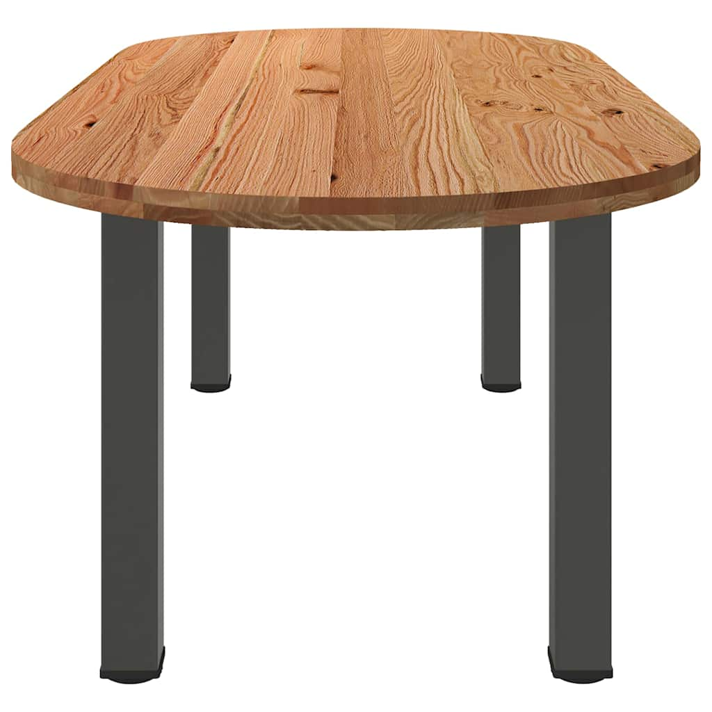 Table à manger 220x100x74 cm bois de chêne massif ovale