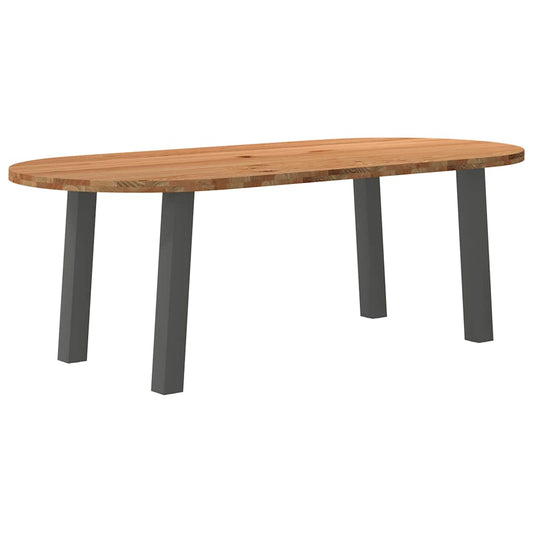 Table à manger 220x100x74 cm bois de chêne massif ovale