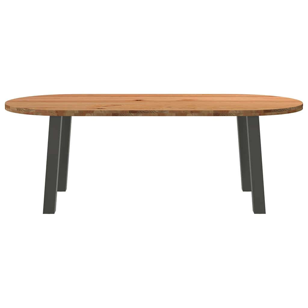 Table à manger 220x100x74 cm bois de chêne massif ovale