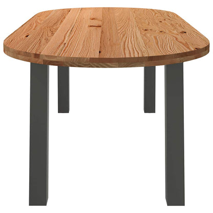 Table à manger 220x100x74 cm bois de chêne massif ovale