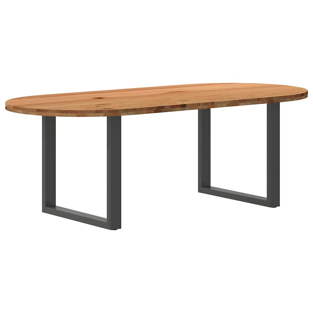 Table à manger 220x100x74 cm bois de chêne massif ovale