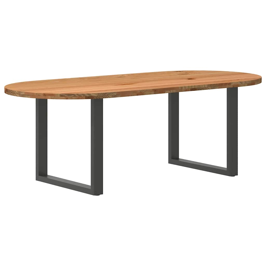 Table à manger 220x100x74 cm bois de chêne massif ovale