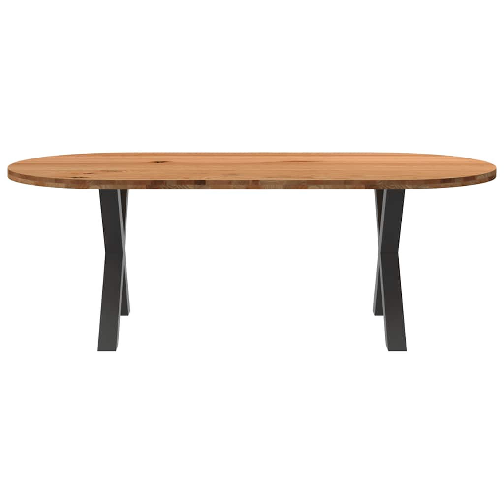 Table à manger 220x100x74 cm bois de chêne massif ovale