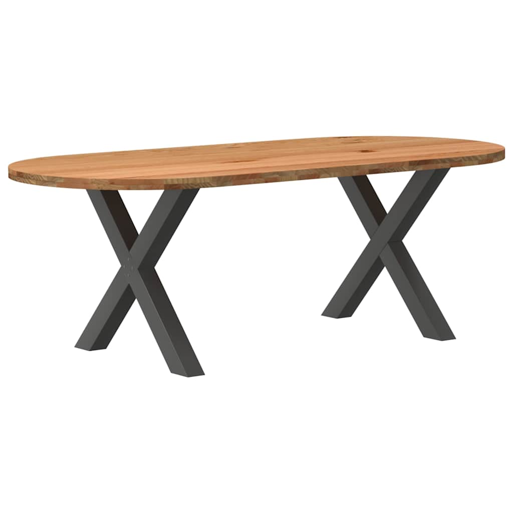 Table à manger 220x100x74 cm bois de chêne massif ovale