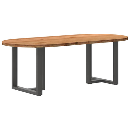 Table à manger 220x100x74 cm bois de chêne massif ovale