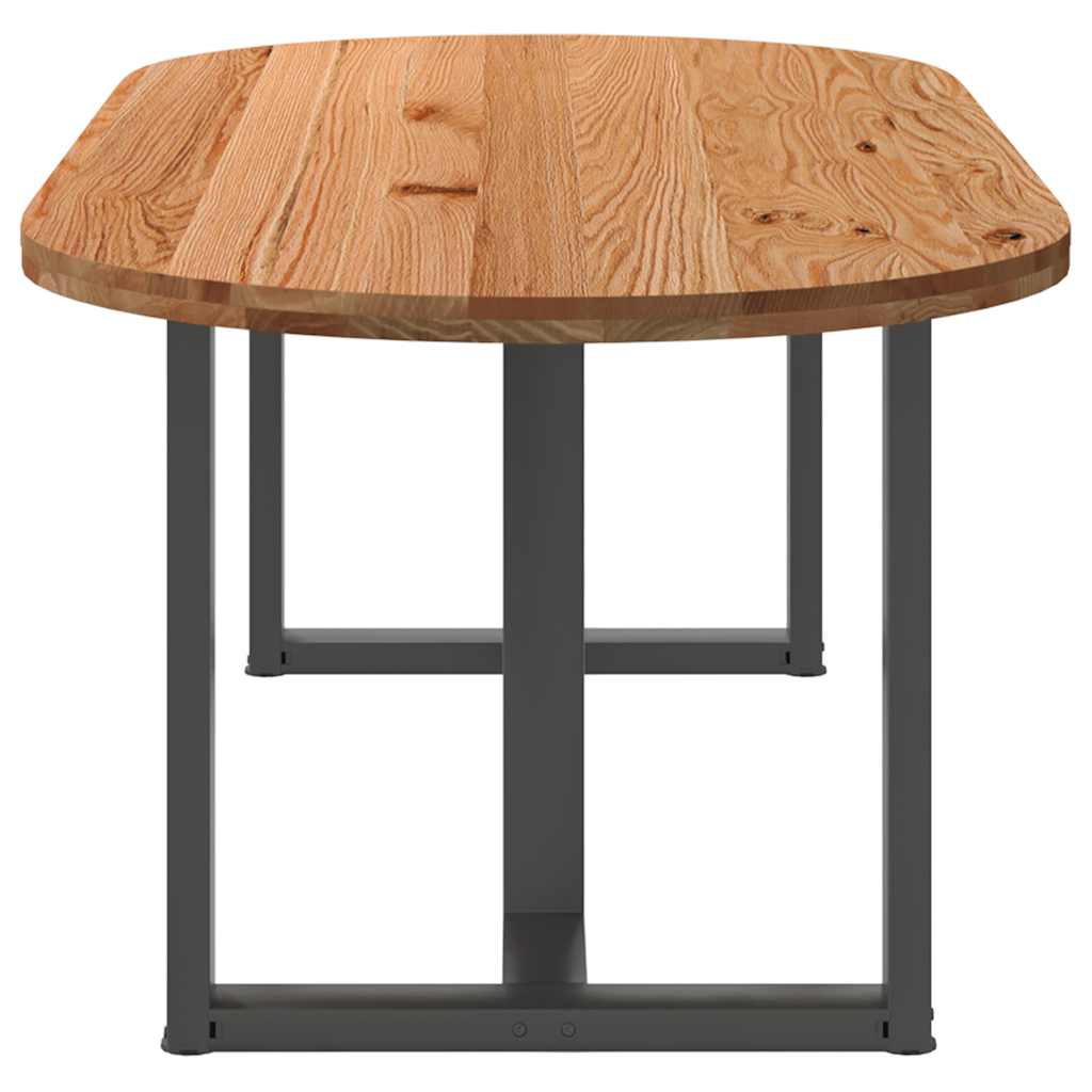 Table à manger 220x100x74 cm bois de chêne massif ovale