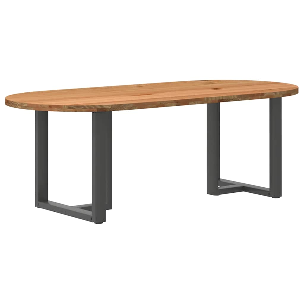 Table à manger 220x100x74 cm bois de chêne massif ovale