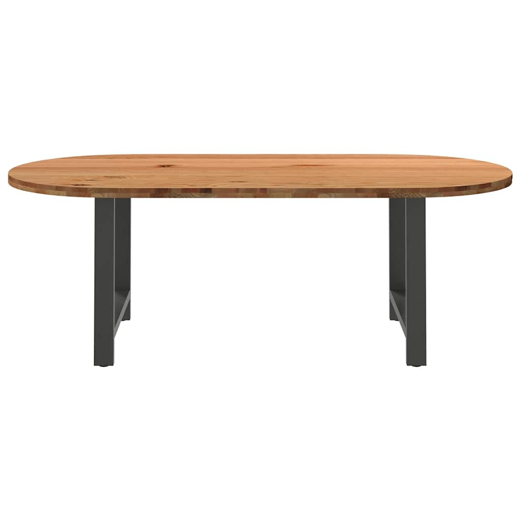 Table à manger 220x100x74 cm bois de chêne massif ovale