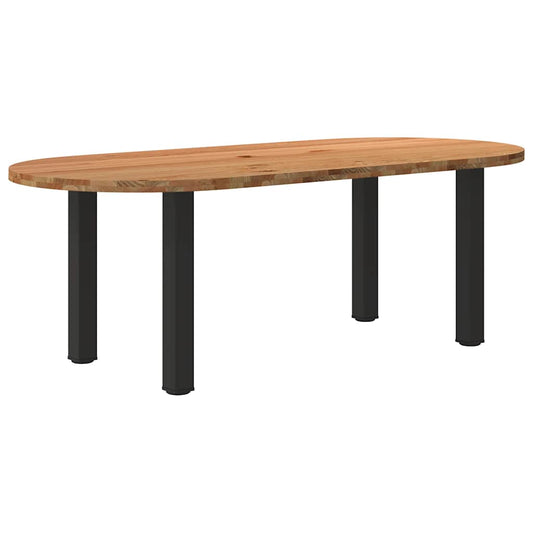 Table à manger 220x100x74 cm bois de chêne massif ovale