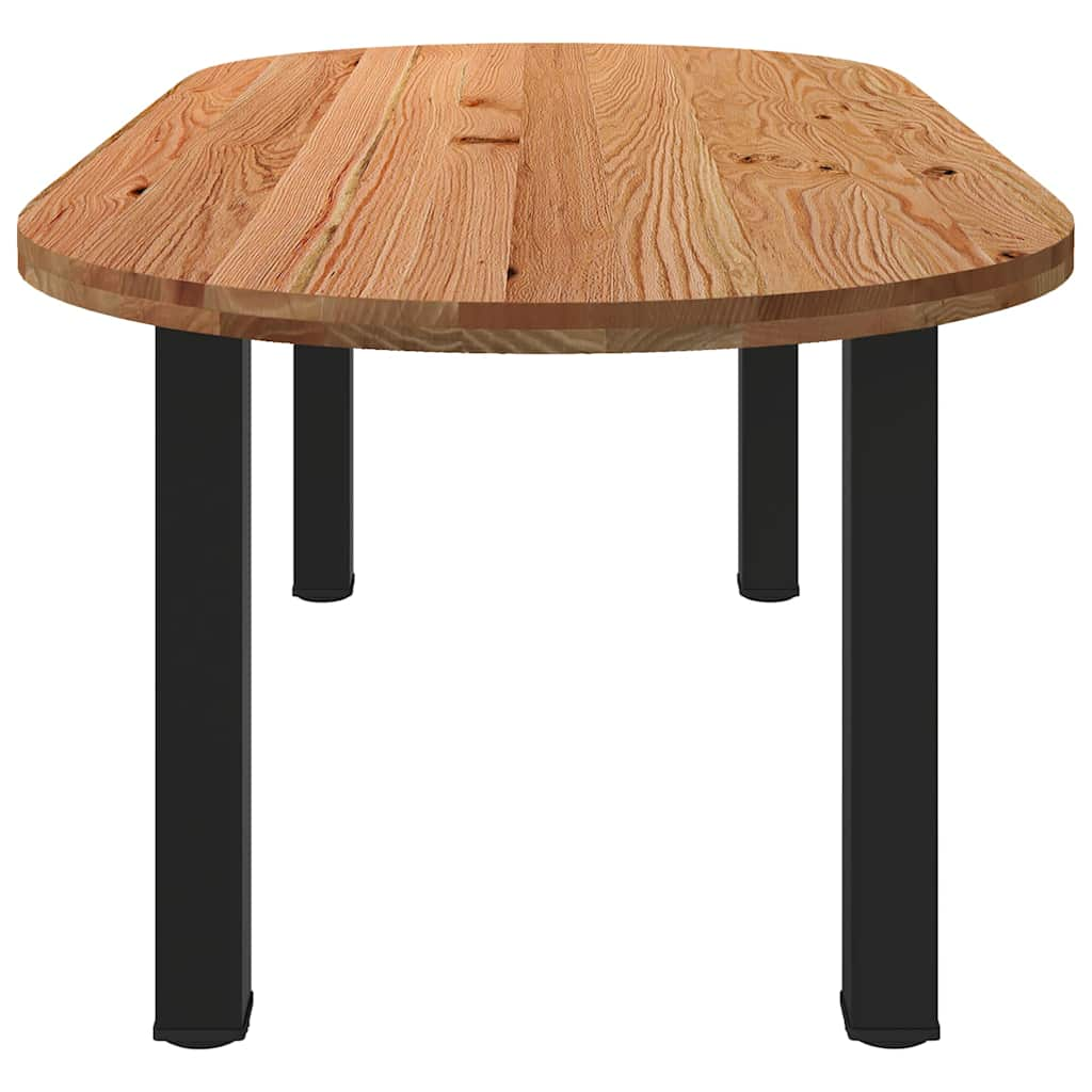 Table à manger 220x100x74 cm bois de chêne massif ovale