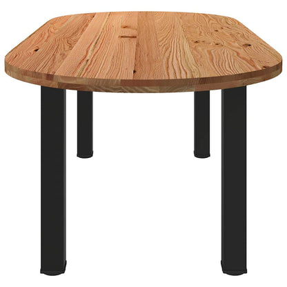 Table à manger 220x100x74 cm bois de chêne massif ovale