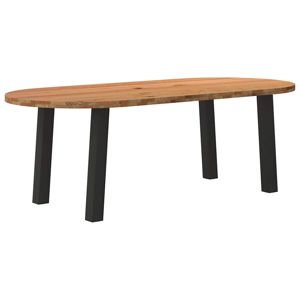 Table à manger 220x100x74 cm bois de chêne massif ovale