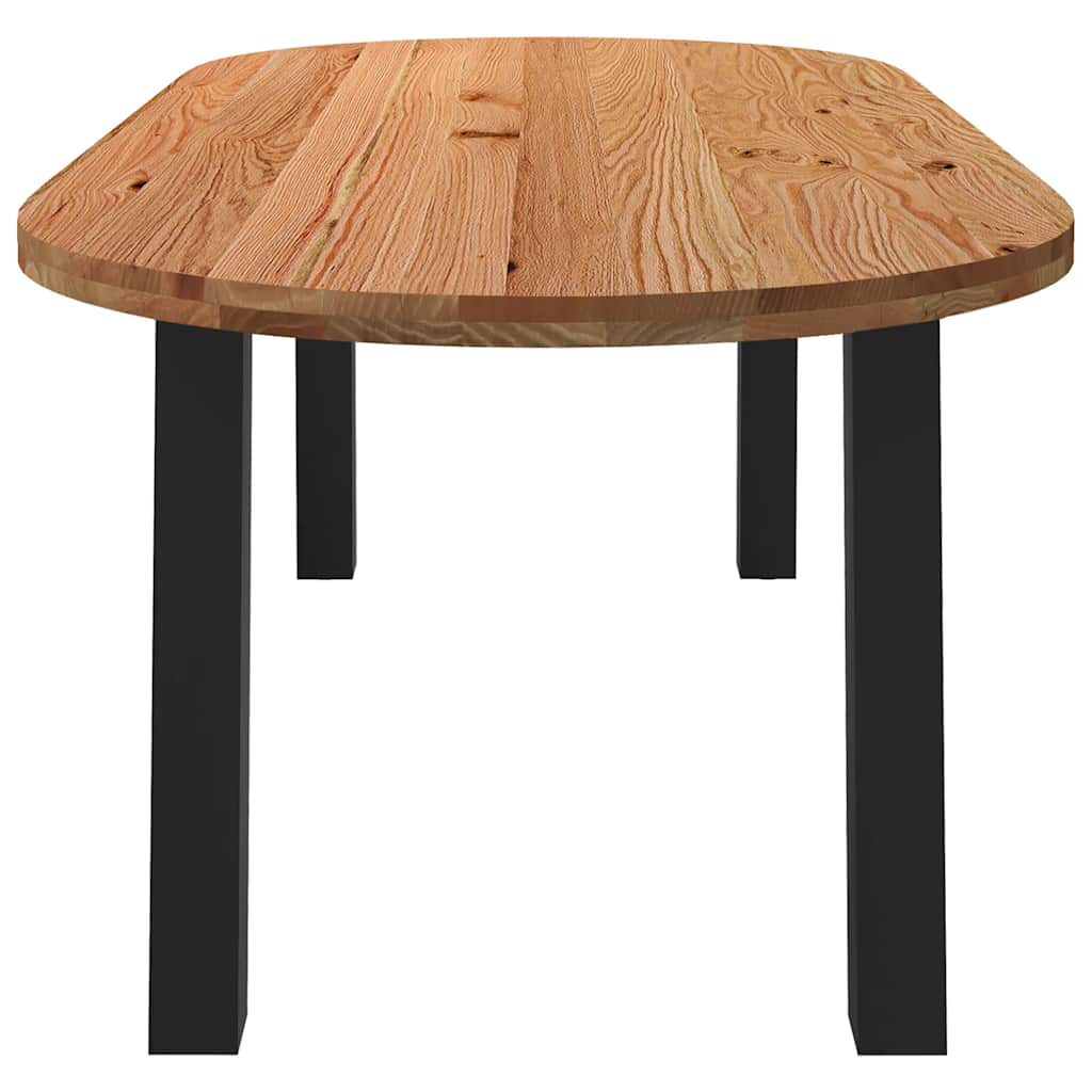 Table à manger 220x100x74 cm bois de chêne massif ovale