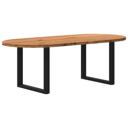 Table à manger 220x100x74 cm bois de chêne massif ovale