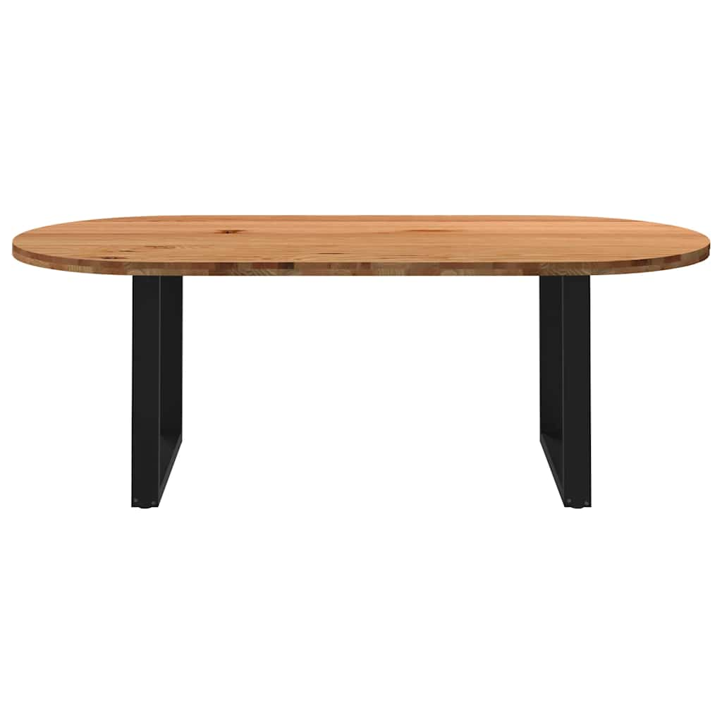 Table à manger 220x100x74 cm bois de chêne massif ovale