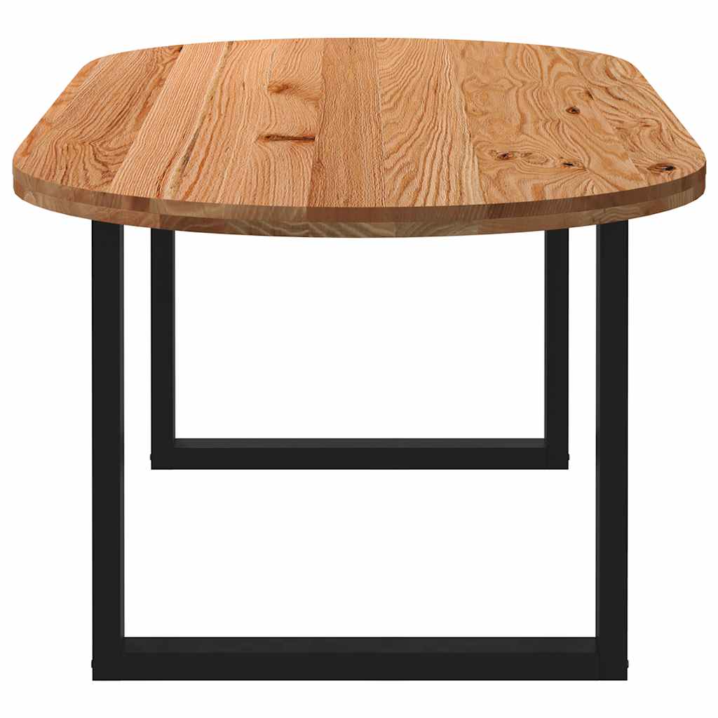 Table à manger 220x100x74 cm bois de chêne massif ovale