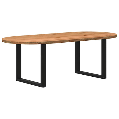 Table à manger 220x100x74 cm bois de chêne massif ovale