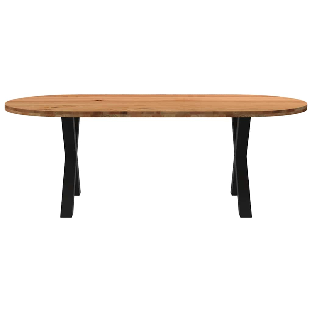 Table à manger 220x100x74 cm bois de chêne massif ovale