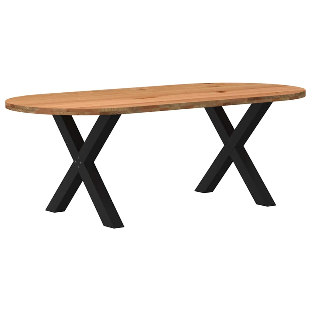 Table à manger 220x100x74 cm bois de chêne massif ovale